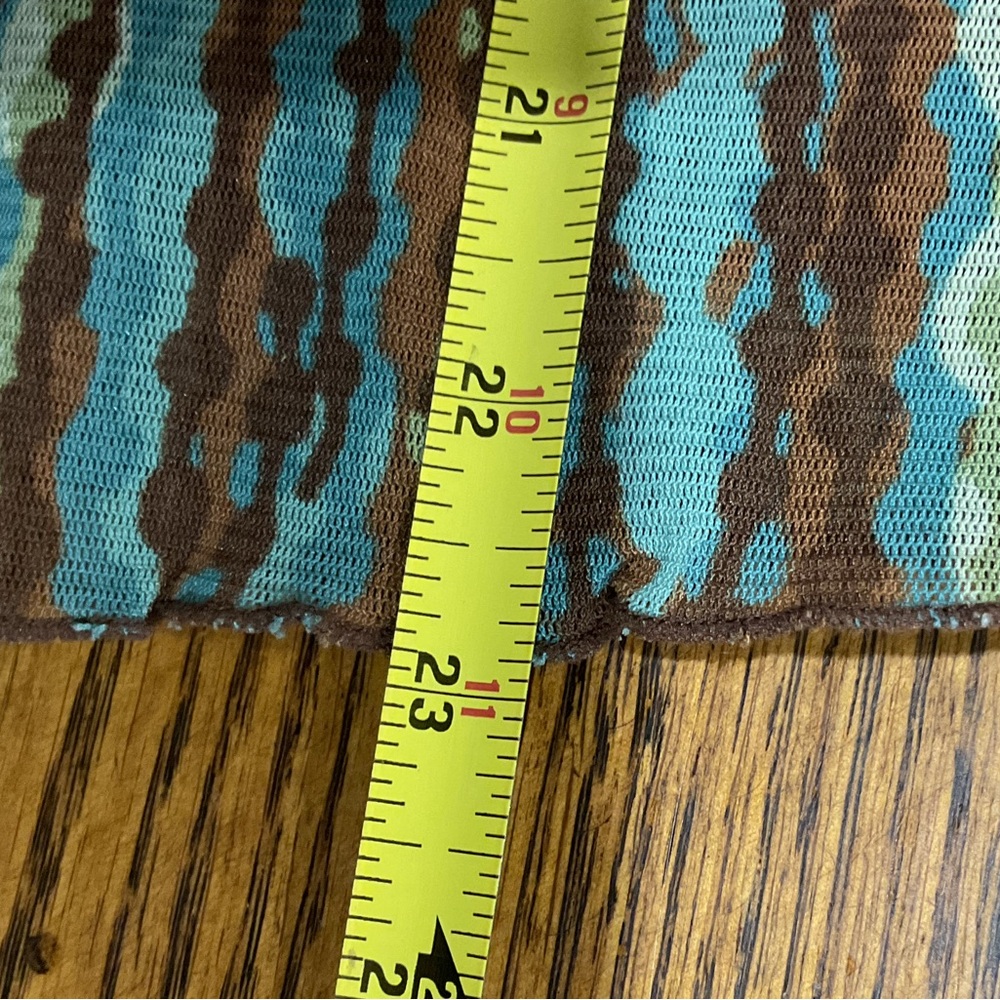 Aqua, brown & cream sleeveless top with braided bodice S - Picture 7 of 10